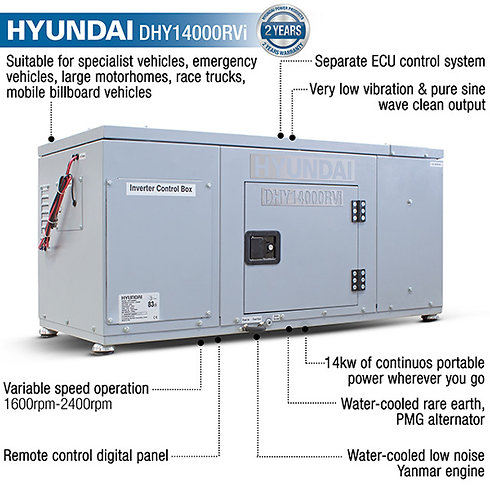 14kW Vehicle RV Silent Diesel Generator - DHY14000RVi - Image 3